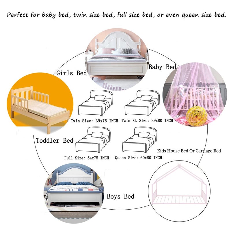 NYDECOR Mosquito Net Bed Canopy Curtains Princess Butterfly Reading Canopies for Girls Kids Single Twin Full Queen Size Beds, Pink and Purple - Image 5